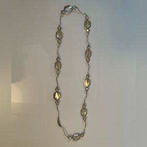 14kt white gold crystal necklace